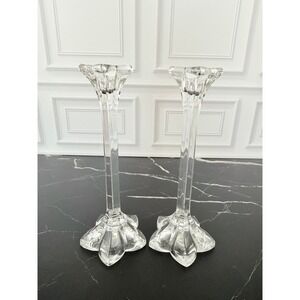 VTG‎ PAIR (2) Mikasa Petals Crystal Candlesticks